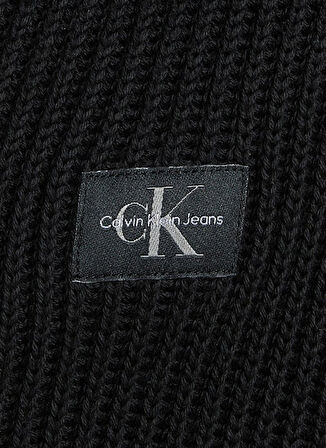 Calvin Klein Jeans Nakışlı Siyah Erkek Hırka J30J326201BEH WOVEN LABEL CARDIGAN