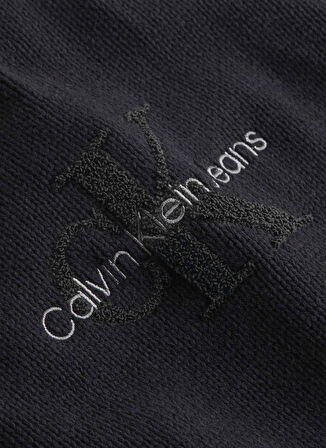 Calvin Klein Jeans Yarım Balıkçı Yaka Regular Fit Nakışlı Siyah Erkek Kazak J30J326887BEH CHENILLE MONOLOGO