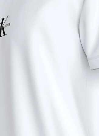 Calvin Klein Jeans Bisiklet Yaka Nakışlı Beyaz Erkek T-Shirt J30J325649YAF MONOLOGO TEE