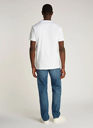 Calvin Klein Jeans Bisiklet Yaka Baskılı Beyaz Erkek T-Shirt J30J326865YAF CITY BLOCK TEE