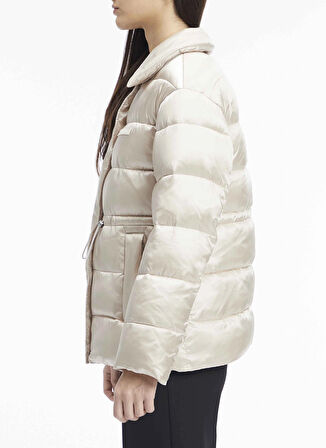 Calvin Klein Krem Kadın Mont MW PADDED SATIN DRAWSTRINGJACKET