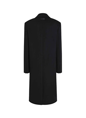 Calvin Klein Siyah Kadın Kaban YÜN SINGLE-BREASTED COAT