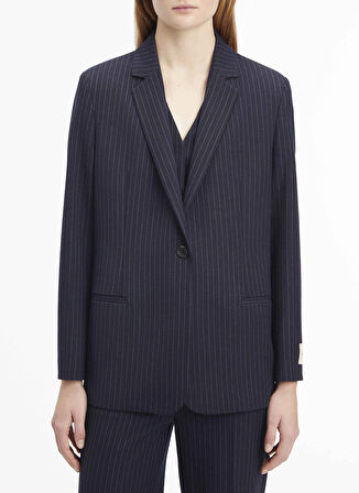 Calvin Klein Lacivert Kadın Blazer PINSTRIPE SLIM BLAZER