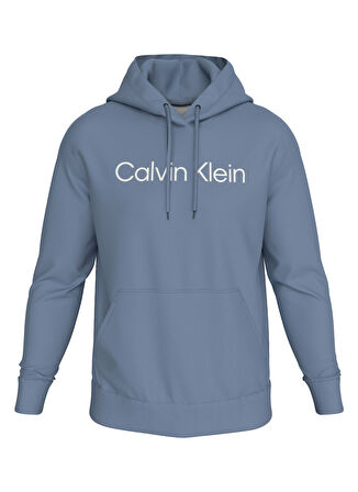 Calvin Klein Kapüşon Yaka Mavi Erkek Sweatshırt K10K111345DYT