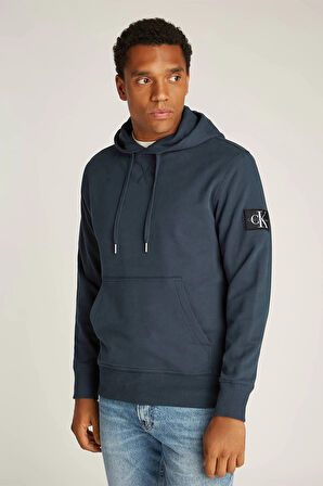 Calvin Klein BADGE HOODIE Erkek MAVİ Sweatshirt J30J323430-PPK
