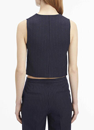 Calvin Klein Lacivert Kadın Yelek PINSTRIPE WAISTCOAT