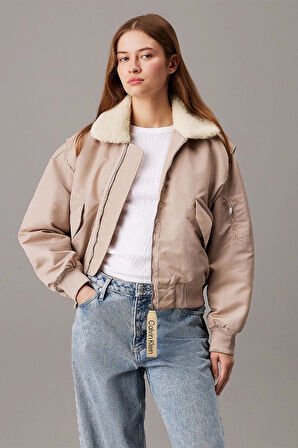 CK Jeans SATIN AVIATOR Kadın GRİ Mont J20J224115-PCF