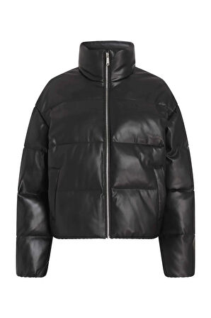 FAUX LEATHER SHORT PUFFER