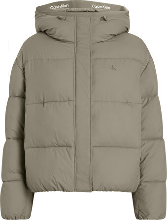 CALVIN KLEIN LOGO SHORT HOODED PUFFER Mont