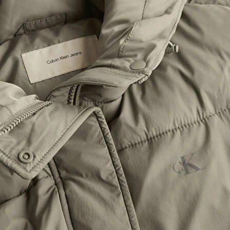 CALVIN KLEIN LOGO SHORT HOODED PUFFER Mont