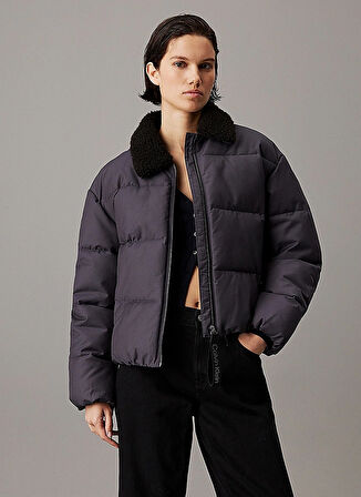 Calvin Klein Jeans Siyah Kadın Şişme Mont AVIATOR PUFFER