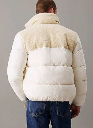Calvin Klein Jeans Krem Erkek Mont J30J326091YBI SHERPA PUFFER JACKET