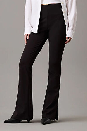 Kadın Milano Jersey Geniş Paça Tayt - Siyah | M