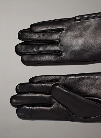 Calvin Klein Siyah Kadın Eldiven SCULPTED LEATHER GLOVES