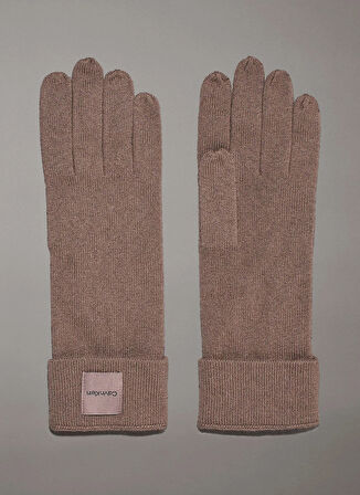 Calvin Klein Kahve Kadın Eldiven CASHMERE CHUNKY OPEN RIB GLOVES