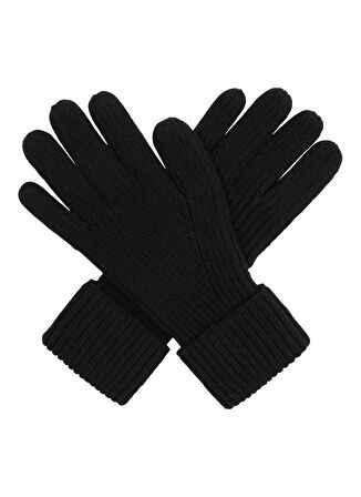 Calvin Klein Siyah Kadın Eldiven CASHMERE CHUNKY OPEN RIB GLOVES