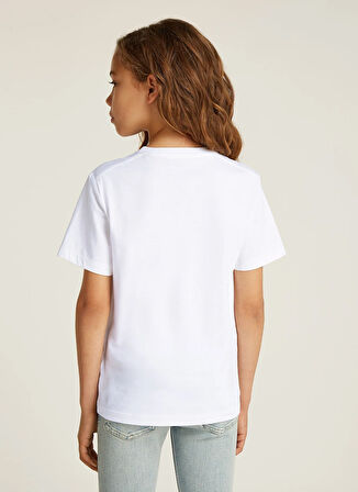 Calvin Klein Baskılı Beyaz Erkek Çocuk T-Shirt IU0IU00682YAF