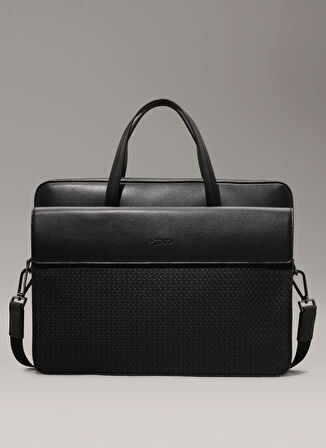 Calvin Klein Siyah Erkek Laptop Çantası VERTICAL LINES LAPTOP BAG MONO