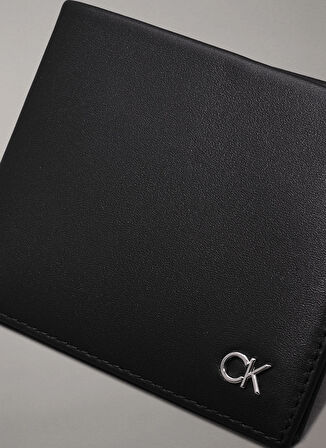 Calvin Klein Siyah Erkek Cüzdan METAL CK BIFOLD 6CC W/BILL