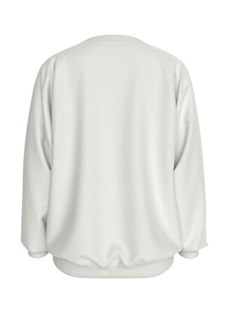 Calvin Klein Baskılı Erkek Çocuk  Beyaz Sweatshırt IB0IB02204YBI
