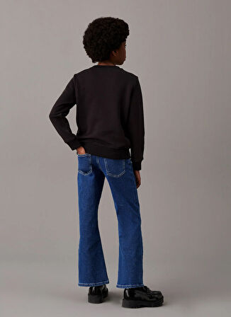 Calvin Klein Baskılı Erkek Çocuk Siyah Sweatshırt IU0IU00680BEH