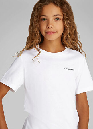 Calvin Klein Baskılı Beyaz Erkek Çocuk T-Shirt IU0IU00683YAF