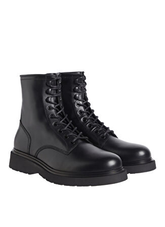 Calvin Klein Deri Siyah Erkek Bot LACE UP BOOT W/ ZIP LTH