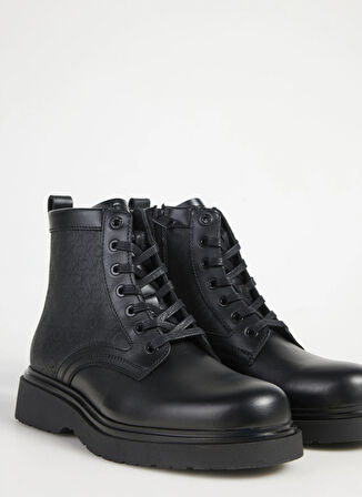 Calvin Klein Deri Siyah Erkek Bot LACE UP BOOT W/ ZIP MONO