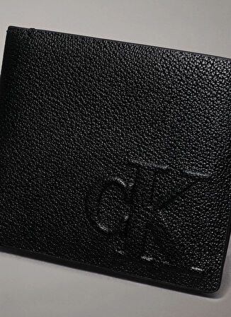 Calvin Klein Siyah Erkek Cüzdan LOGO EMBOSS BIFOLD W/COIN