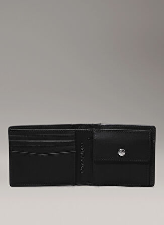 Calvin Klein Siyah Erkek Cüzdan LOGO EMBOSS BIFOLD W/COIN