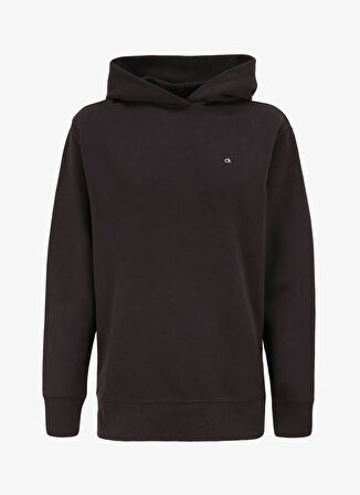 Calvin Klein Kapüşon Yaka Baskılı Siyah Kadın Sweatshırt CK EMB GRAPHIC RELAXED HOODIE