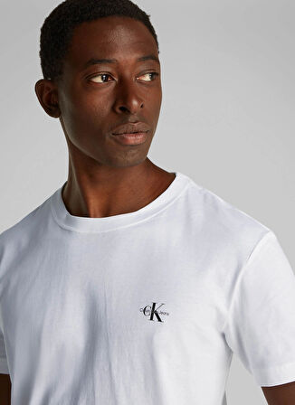 Calvin Klein Jeans Beyaz Erkek T-Shirt J30J3201990K4 2 PACK MONOLOGO