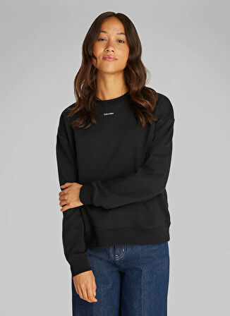 Siyah Kadın Bisiklet Yaka Standart Kalıp Sweatshirt K20K208329BEH
