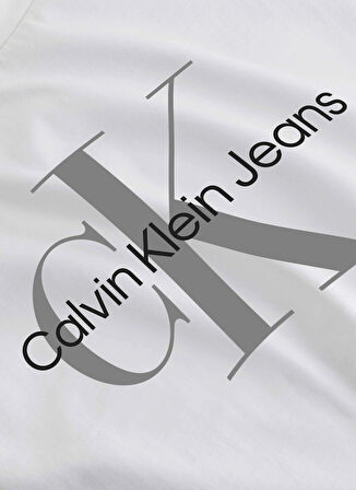 Calvin Klein Jeans Bisiklet Yaka Baskılı Beyaz Erkek T-Shirt 00040EM289YAA SS HERO MONOGRAM TEE