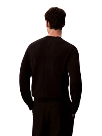 Erkek Regular Fit Bisiklet Yaka Supima Pamuklu Triko Kazak - Siyah | S