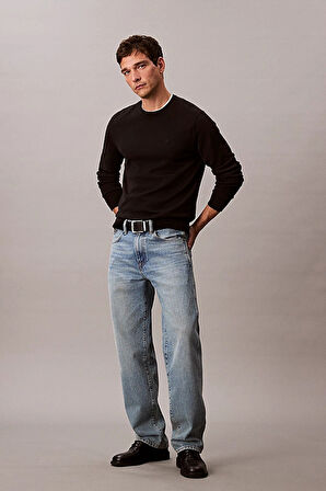 Erkek Regular Fit Bisiklet Yaka Supima Pamuklu Triko Kazak - Siyah | XL