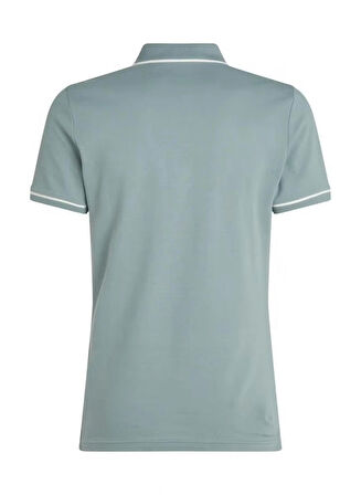 Calvin Klein Erkek Şeritli Logolu Mavi Polo Yaka T-shirt