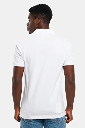Calvin Klein Erkek Monogram Polo Yaka Beyaz T-shirt