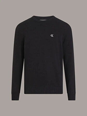 Calvin Klein Erkek Modern Bisiklet Yaka Siyah Kazak