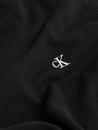 Calvin Klein Erkek Modern Bisiklet Yaka Siyah Kazak