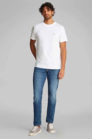 Erkek Ck Woven Label Regular T-Shirt - Beyaz  | XL