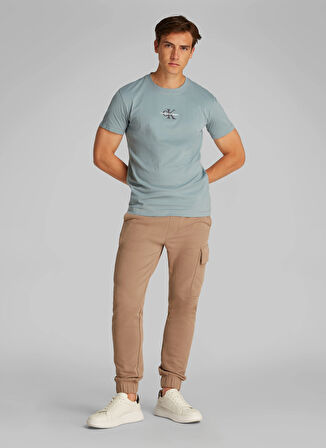 Calvin Klein Jeans Açık Gri Erkek T-Shirt J30J325649PC2 MONOLOGO TEE
