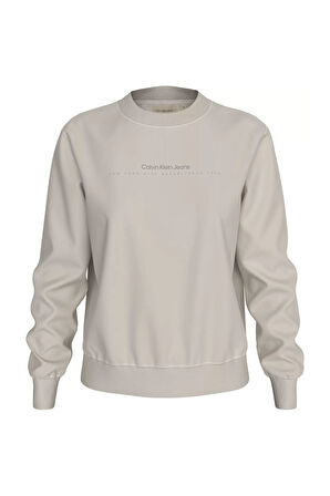 Kadın Yazı Logo Sweatshirt - Krem | XS