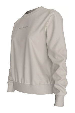 Kadın Yazı Logo Sweatshirt - Krem | XS