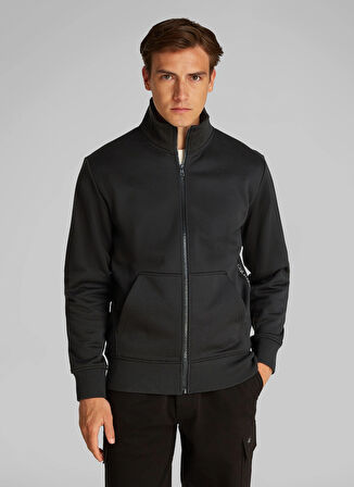 Calvin Klein Jeans Fermuarlı Yaka Siyah Erkek Sweatshırt J30J326778BEH LOGO TAPE ZIP THROUGH