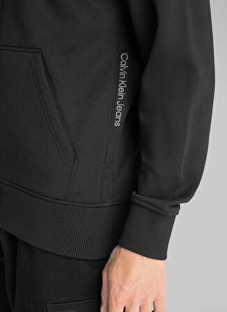 Calvin Klein Jeans Fermuarlı Yaka Siyah Erkek Sweatshırt J30J326778BEH LOGO TAPE ZIP THROUGH