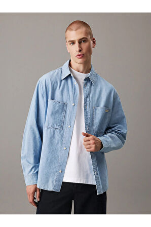 Calvin Klein Erkek Gömlek-J30J326559DENIM