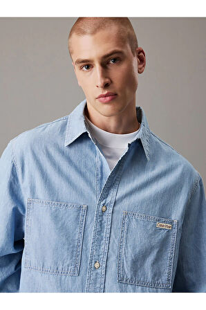 Calvin Klein Erkek Gömlek-J30J326559DENIM