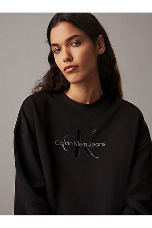 GLOSSY MONOLOGO REGULAR CREWNECK