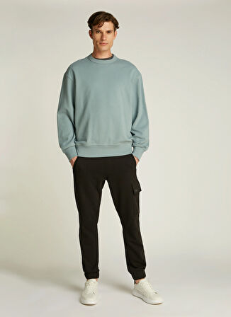 Calvin Klein Jeans Açık Gri Erkek Sweatshırt J30J326769PC2 TEXTURED CREPE JERSEY